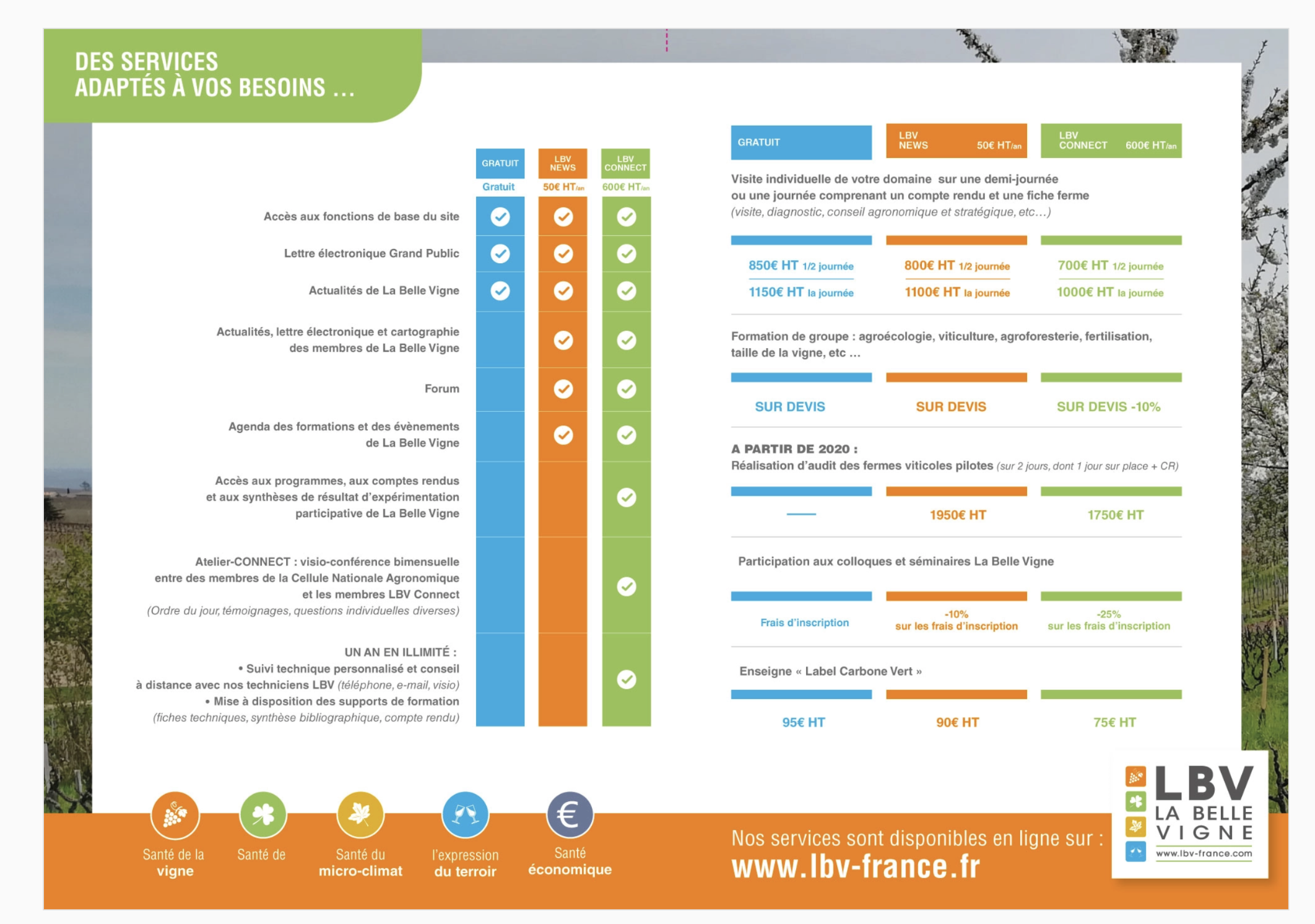 TARIFS LBV